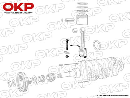 Con rod bolt set (8) 1600  / 1750 - 2000cc ORIGINAL