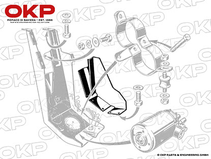 Protezione lamiera per pompe benzina elett. Alfa Montreal