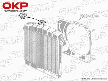 Tappo radiatore rettangolare 1300 - 2000 cc. 0,70 bar