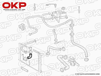 Lower radiator hose 75 3.0 V6 (to connection pc.)