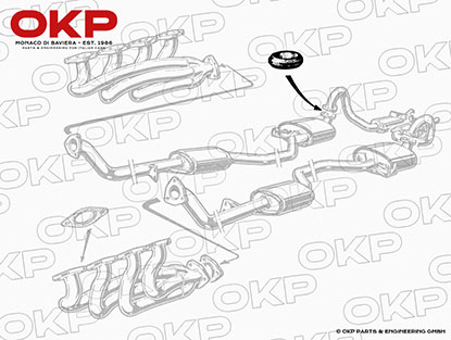 Dichtring Schalldämpfer hinten Montreal / Ferrari 400 /412