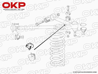 Front bump stop for upper control arm 105 + M + A