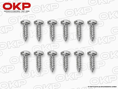 Set (12) B-post seal trim stainless screws GTV Bertone