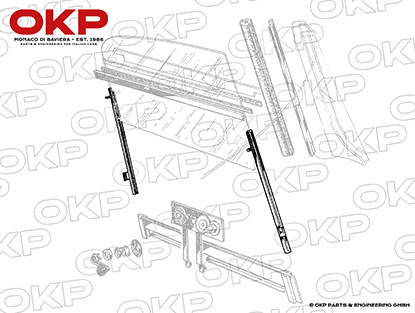 Set (4) canalini finestrino Alfa Romeo 2000 Touring Spider