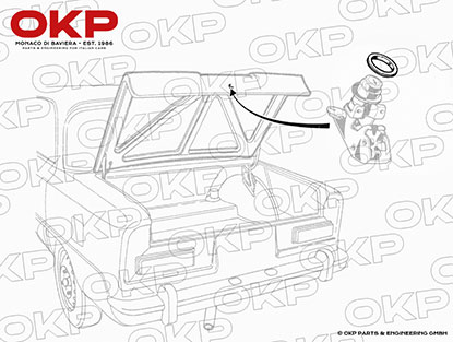 Rubber gasket for rear trunk lock Giulia Super