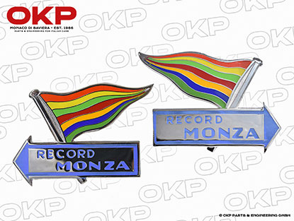 Satz (2) Embleme Record Monza Fiat Abarth Monomille