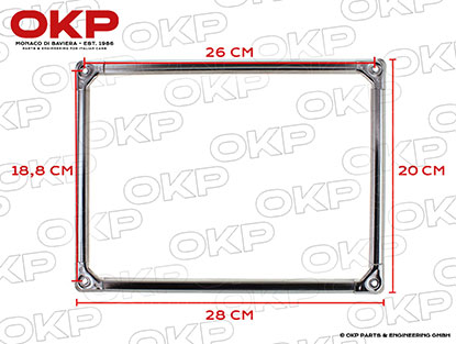 Chromrahmen Kennzeichen hinten 280 x 200mm Alfa etc.