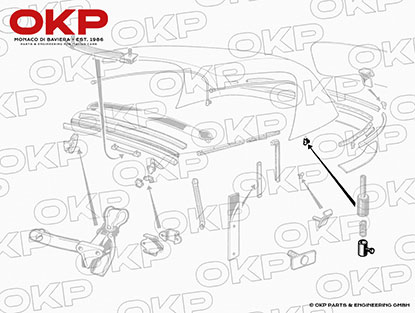 Clip fissaggio cavo tenditore capote 1300 - 2000 Spider