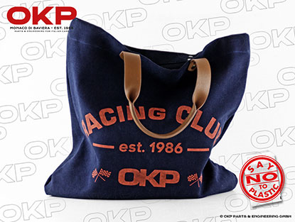 Shopper bag OKP Racing Club sea blue washed