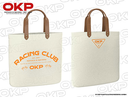 Shopper bag OKP Racing Club off white / orange