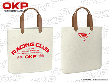 Shopper bag OKP Racing Club off white / red