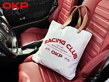 Shopper bag OKP Racing Club off white / red