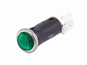 Indicator lamp with chrome frame (green)