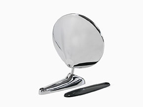 Outside rear view mirror round chrome with Alfa badge