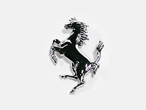 Ferrari horse badge chromed medium 75mm