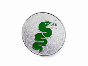 Emblem Schlange grün rund Bertone GT rechts
