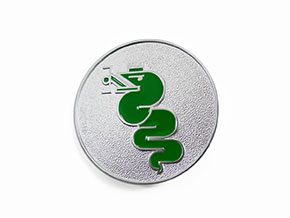 Emblem Schlange grün rund Bertone GT links
