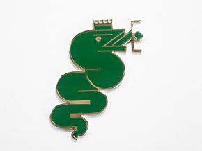 Emblem Schlange grün C-Säule Giulia rechts