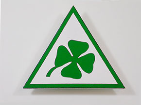 Kleeblatt Dreieck emailliert selbstklebend 6,5 x 7 cm