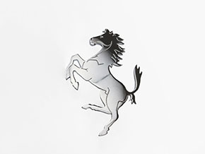 Ferrari horse badge medium chromed 90mm 1. Serie