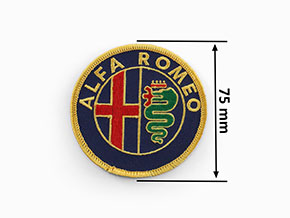 Embroidered iron-on patch Alfa Romeo (75mm)