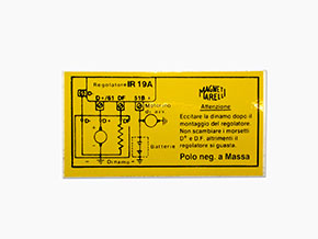 Sticker alternator regulator Magneti Marelli 80x42mm