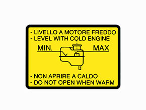 Sticker for coolant overflow container Alfetta GTV / 6