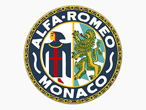 Adesivo Alfa Romeo Monaco rotondo (5cm) bianco