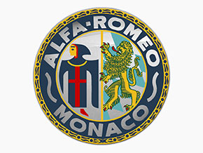 Sticker Alfa Romeo Monaco round (5cm) silver