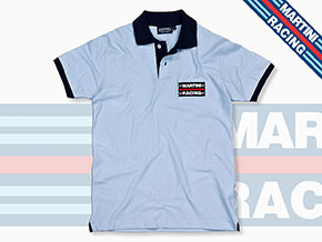 MARTINI RACING 1970s Polo Shirt light blue L