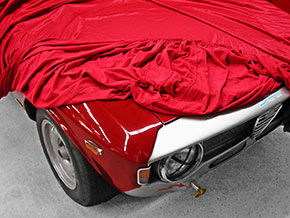 Car Cover Deluxe Satin Red Size S with Bag