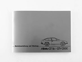 Betriebsanleitung Alfetta GT 1.6 / GTV 2000 deutsch