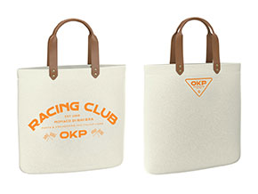Shopper bag OKP Racing Club off white / orange
