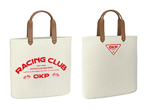 Shopper bag OKP Racing Club off white / rot